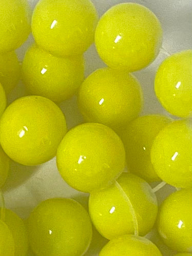 Yellow Glass Beads 10mm (38 pieces)