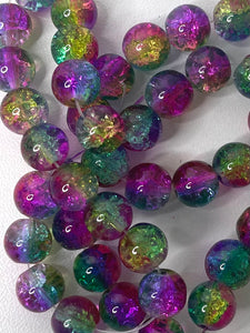 Acrylic (Darker Rainbow) Beads 10mm (38 pieces)