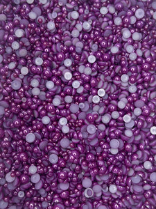 Plum Purple Pearl Flatback Mixed Rhinestones Set-30 grams