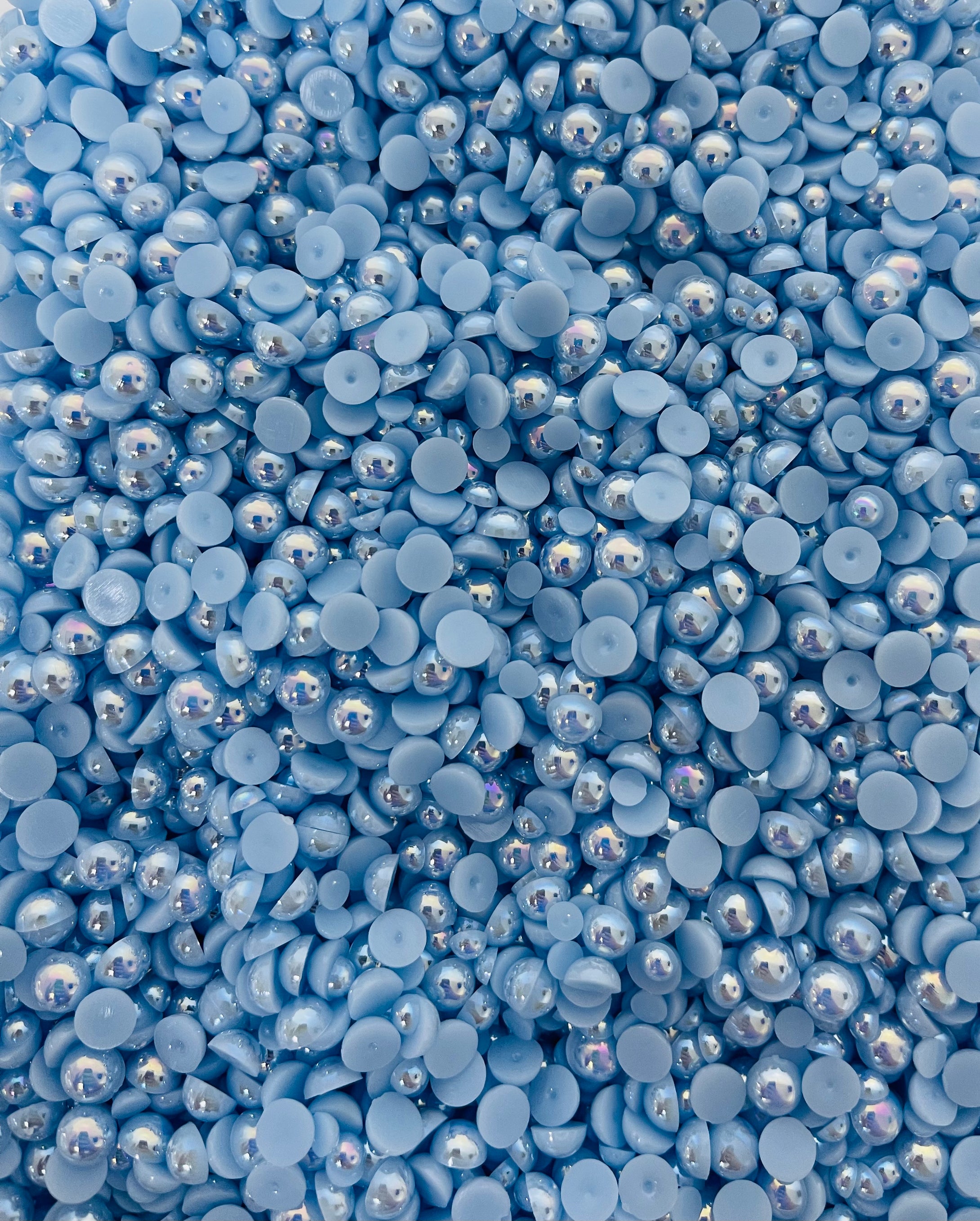 Baby Blue Mix Flatback Pearl Mixed Rhinestone Set-30 grams