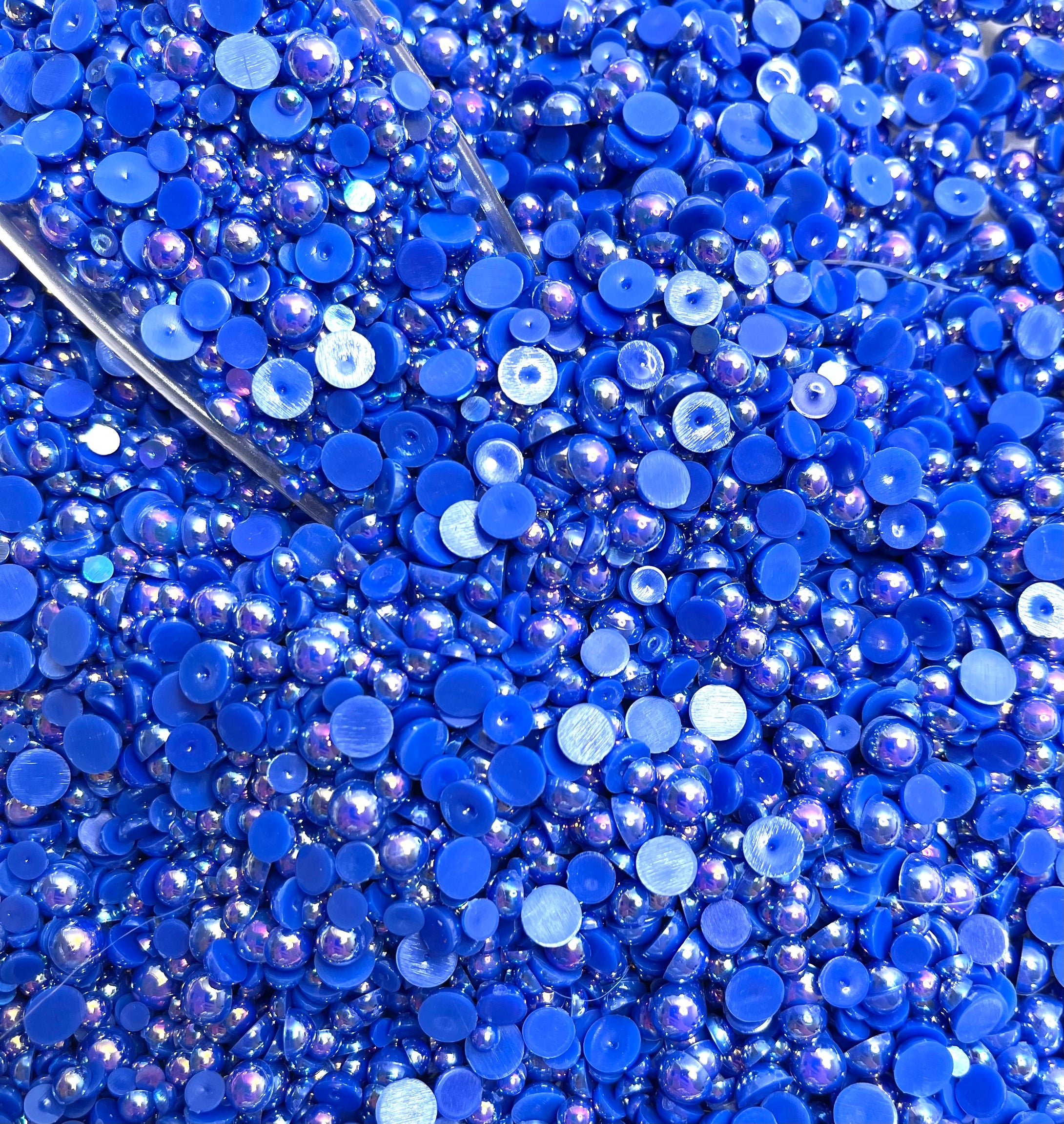 Sparkle Royal Blue Flatback Pearl Mixed Rhinestone Set-30 grams