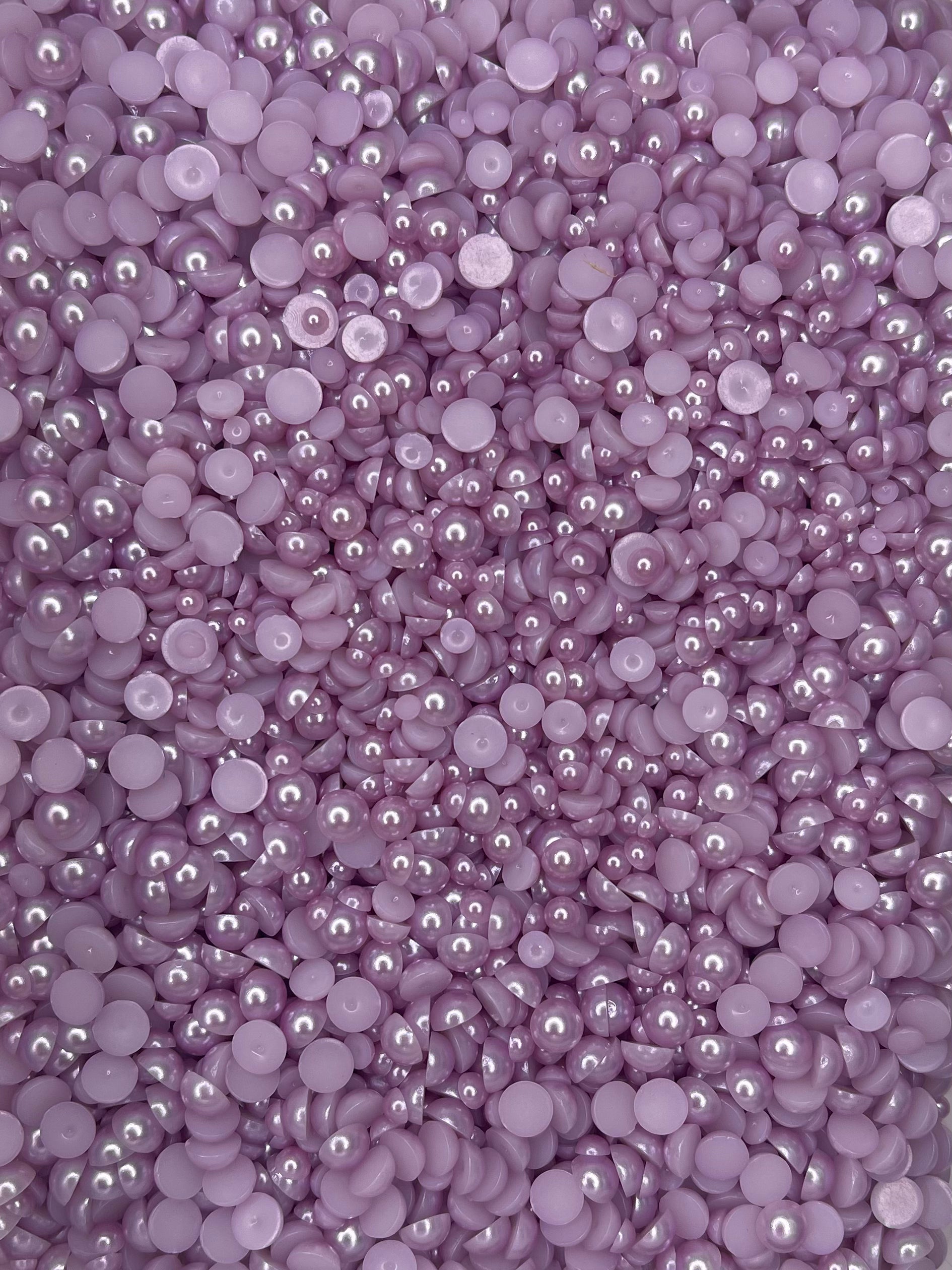 Light Purple Pearl Flatback Mixed Rhinestones Set-30 grams