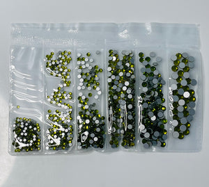 Mini Bling Bag-Glass Rhinestones (Olive Green)