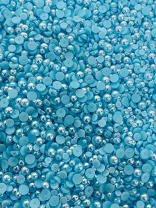 Ariel Blue Flatback Pearl Mixed Rhinestone Set-30 grams