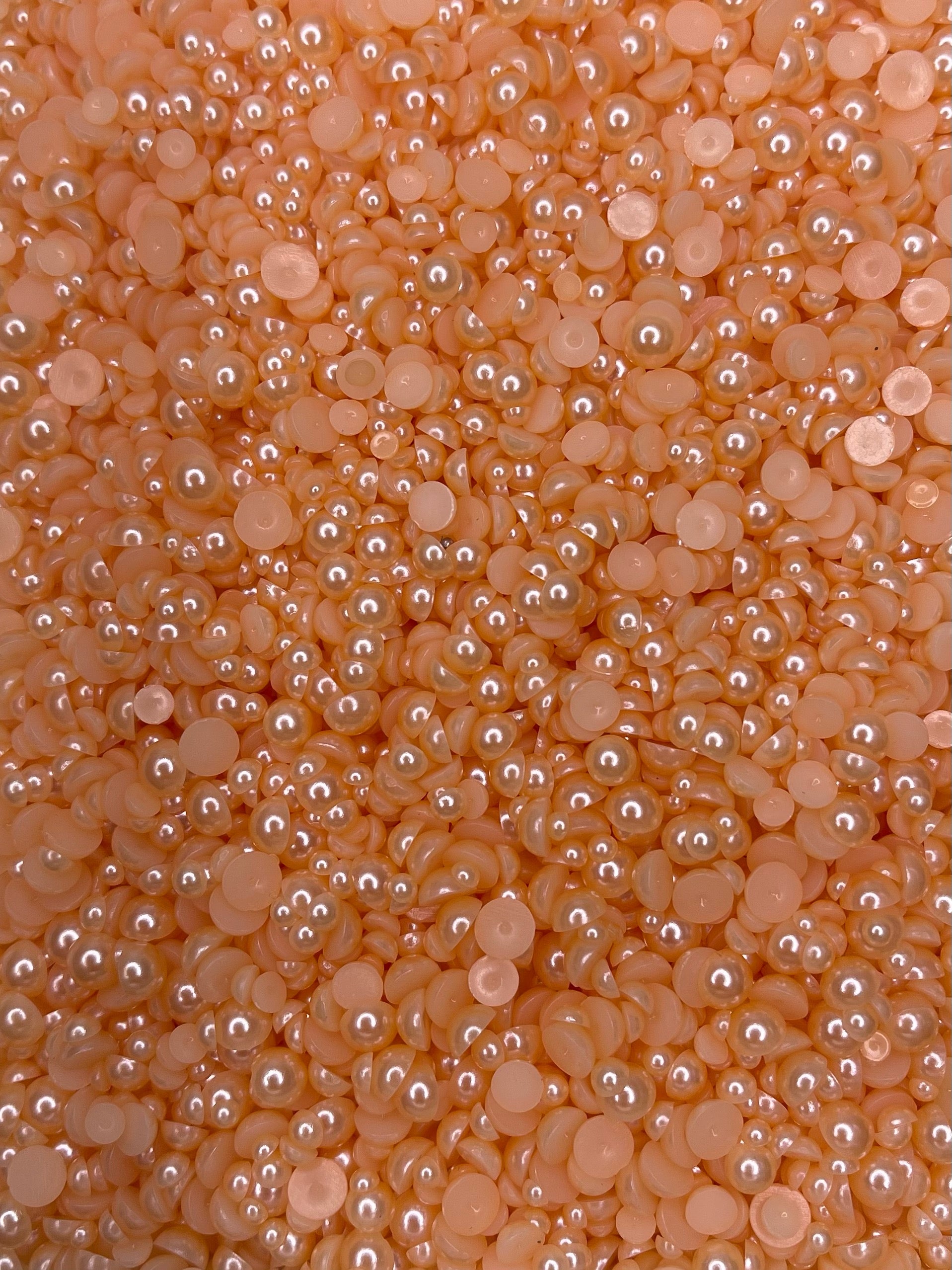 Peach Pearl Flatback Mixed Rhinestones Set-30 grams