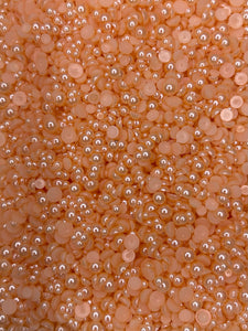 Peach Pearl Flatback Mixed Rhinestones Set-30 grams