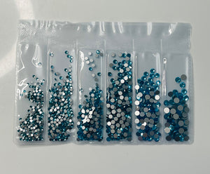 Mini Bling Bag-Glass Rhinestones (Lake Blue)