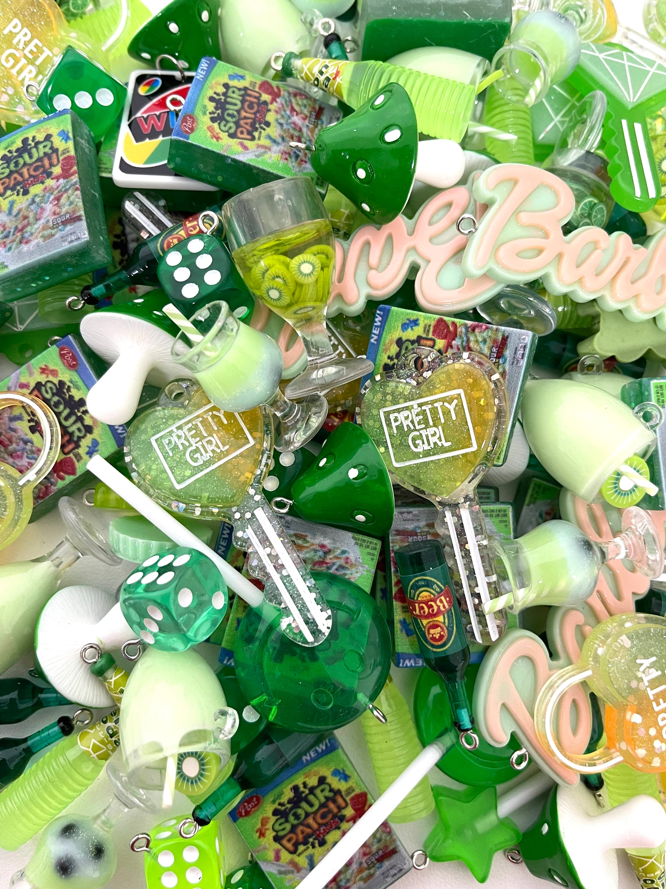 Green Mix Charms Pack of 10