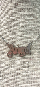 Silver Angel Letter Adjustable Necklace