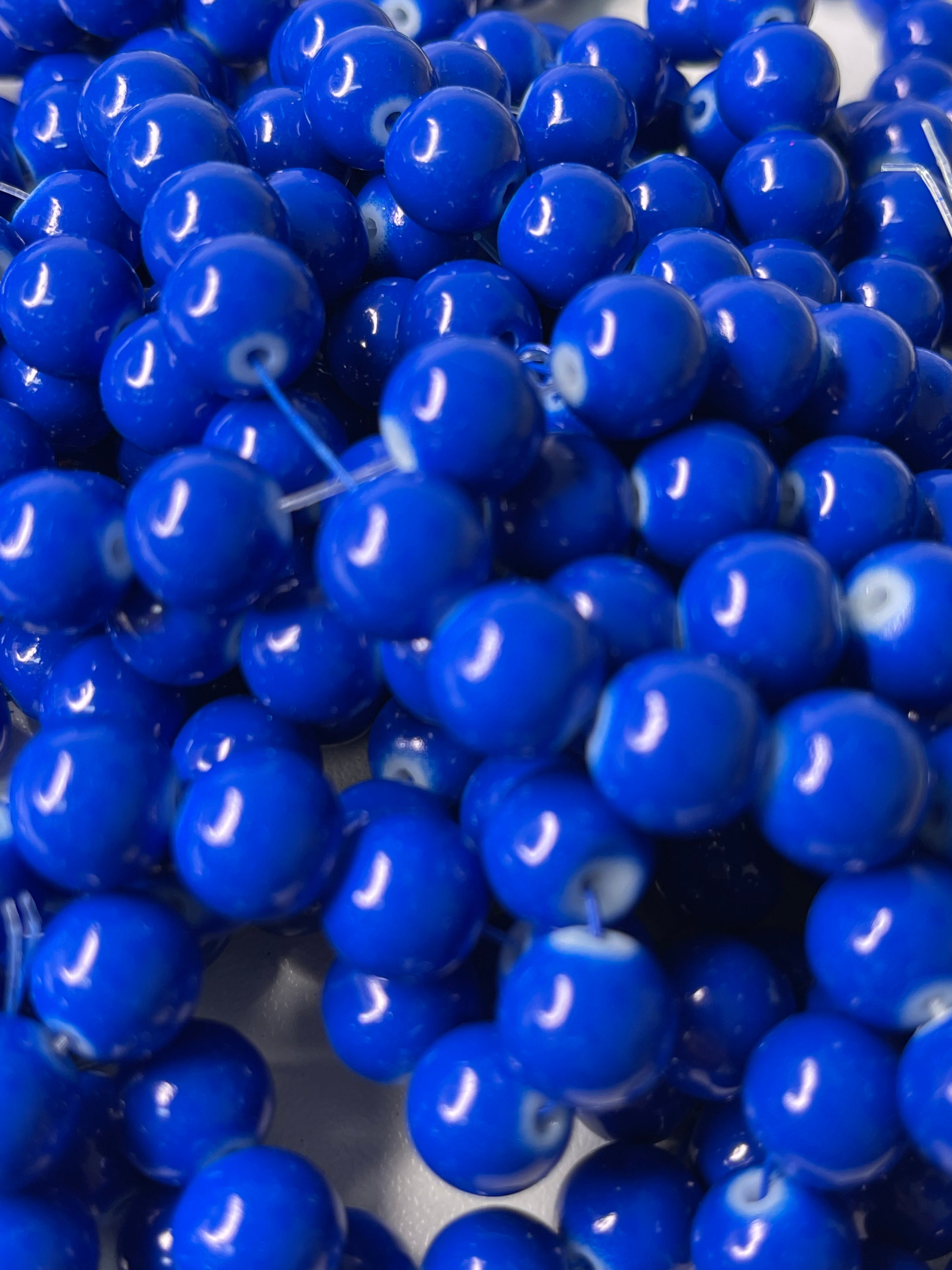 Navy Blue Glass Beads 10mm (38 pieces)